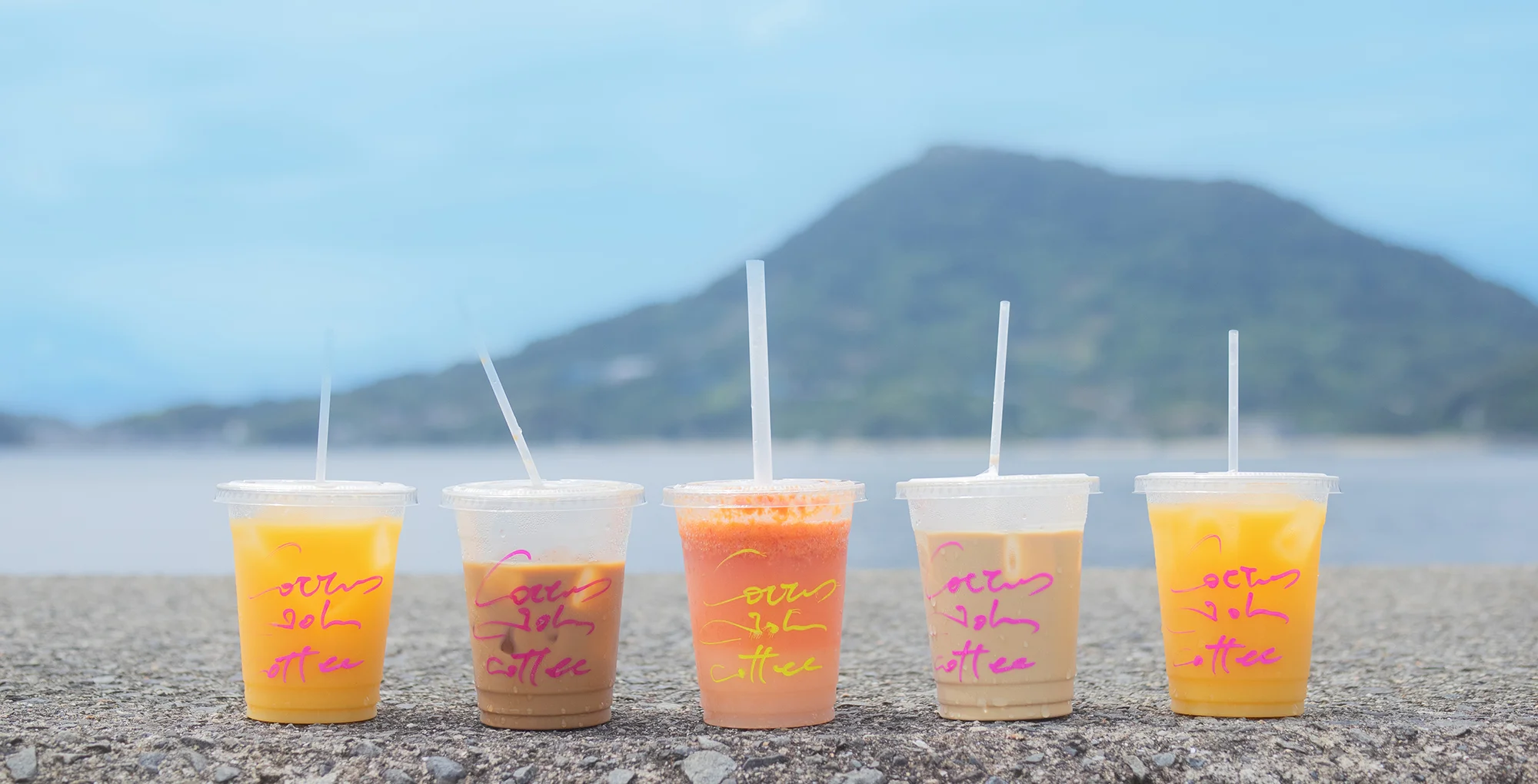 島のカフェのドリンクたち（松山市）