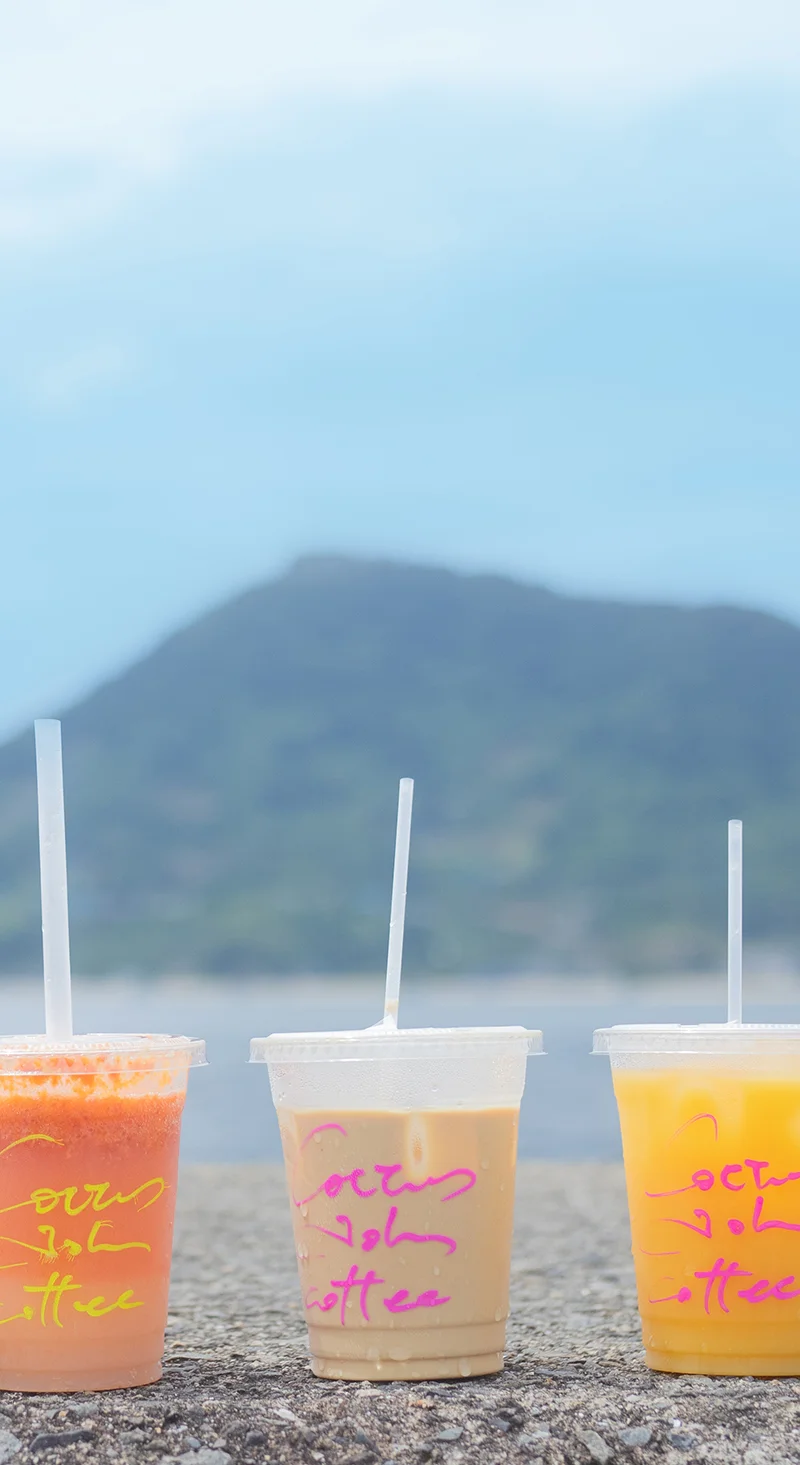 島のカフェのドリンクたち（松山市）